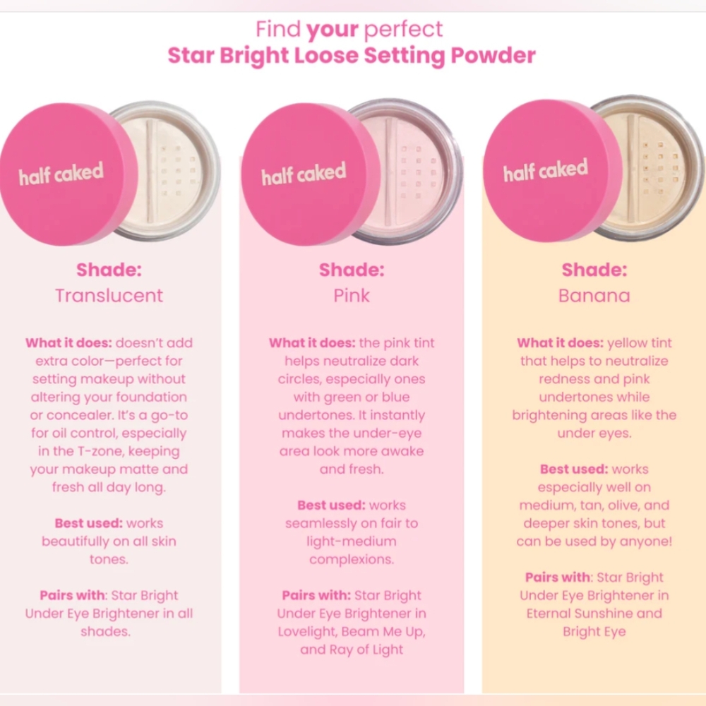 HALF CAKED Star Bright Loose Setting PowderColor: Translucent - Picture 5 of 16